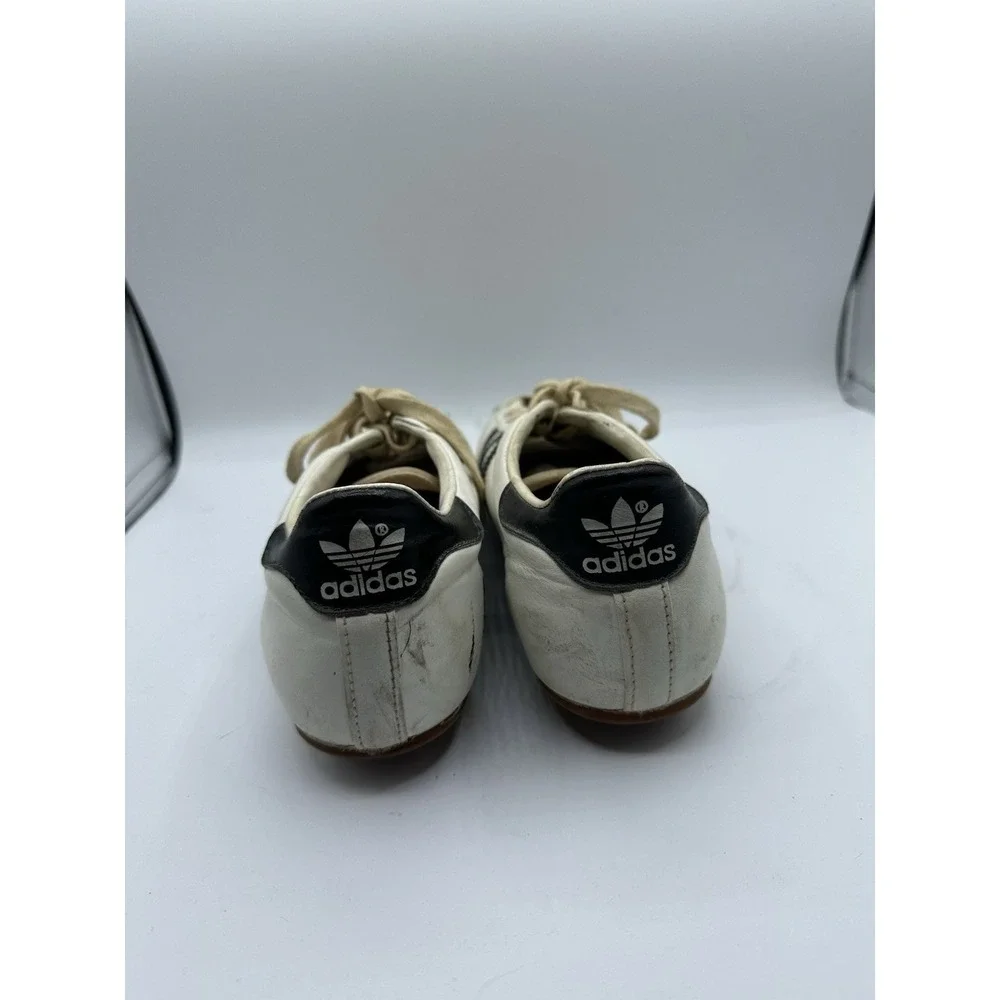 VTG 70s Adidas Soccer Cleats Size 8 White Black Leather Gum Sole